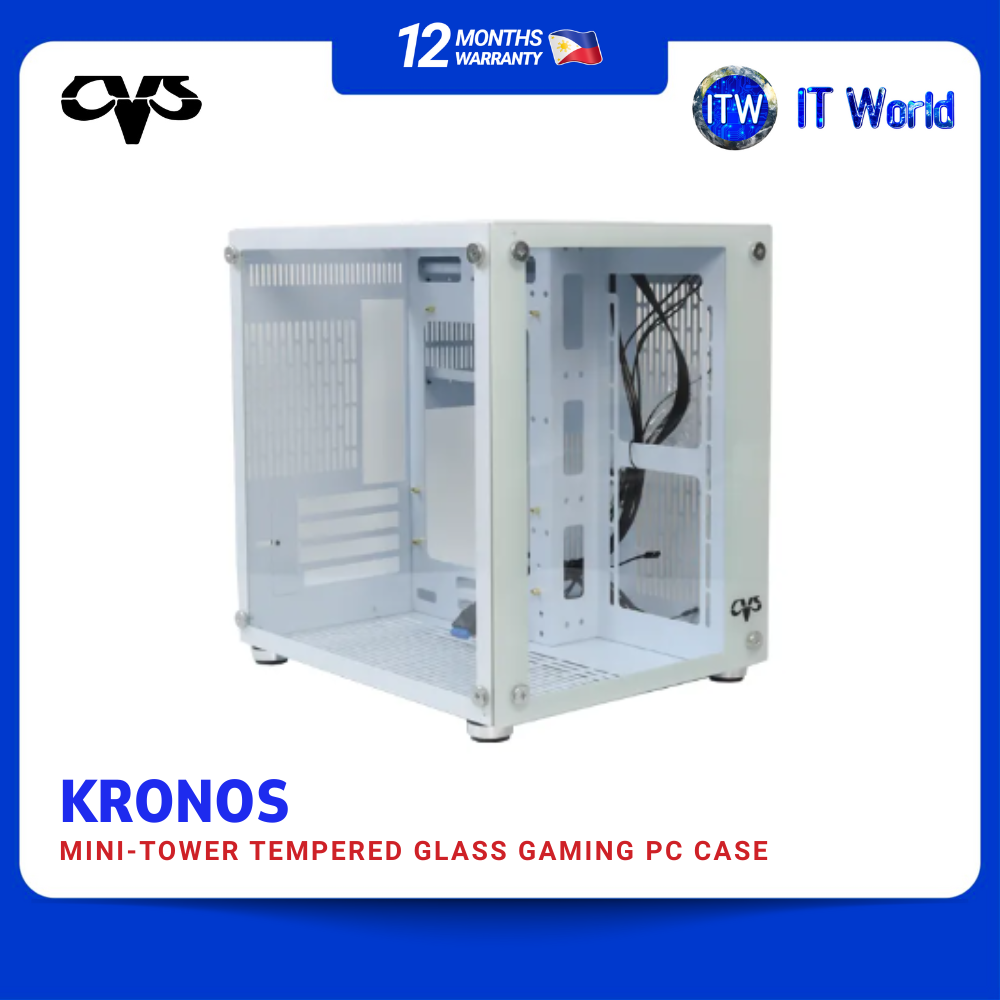 Itw | CVS Kronos Mini-Tower Tempered Glass Gaming PC Case (White)