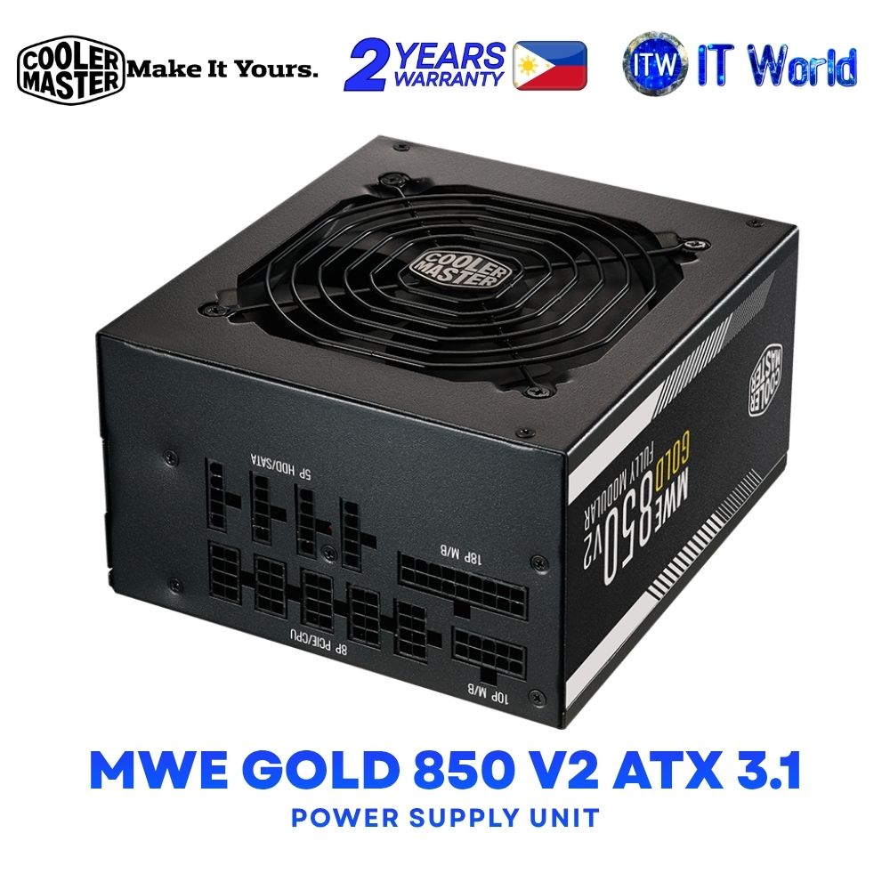 Cooler Master MWE Gold V2 850W ATX3.1 80+ Gold Fully Modular Power Supply Unit MPE-8501-AFAAG-3EU2