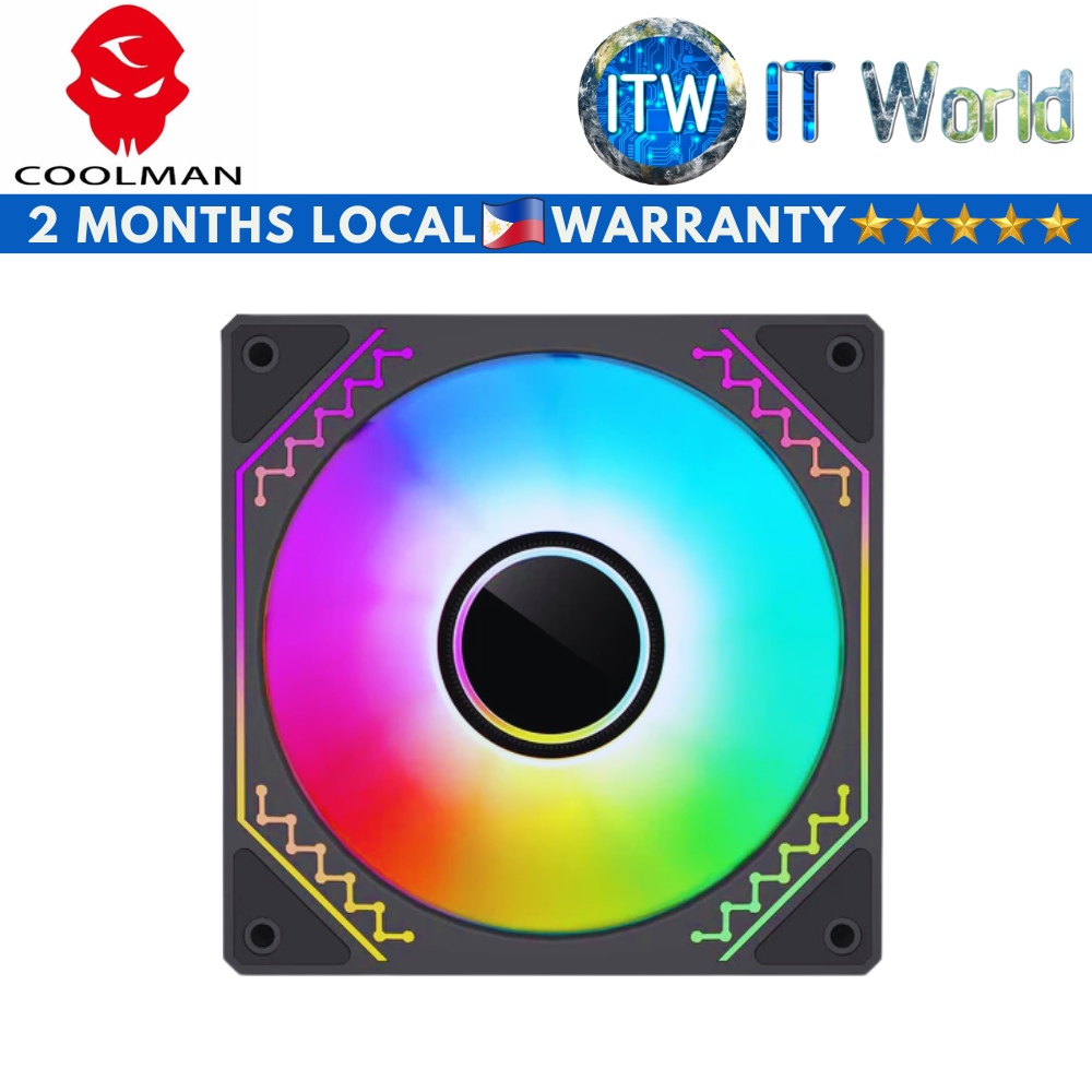  Itw | Coolman CM-03 Infinity Mirror LED ARGB Cooling Single Fan (Black/White)