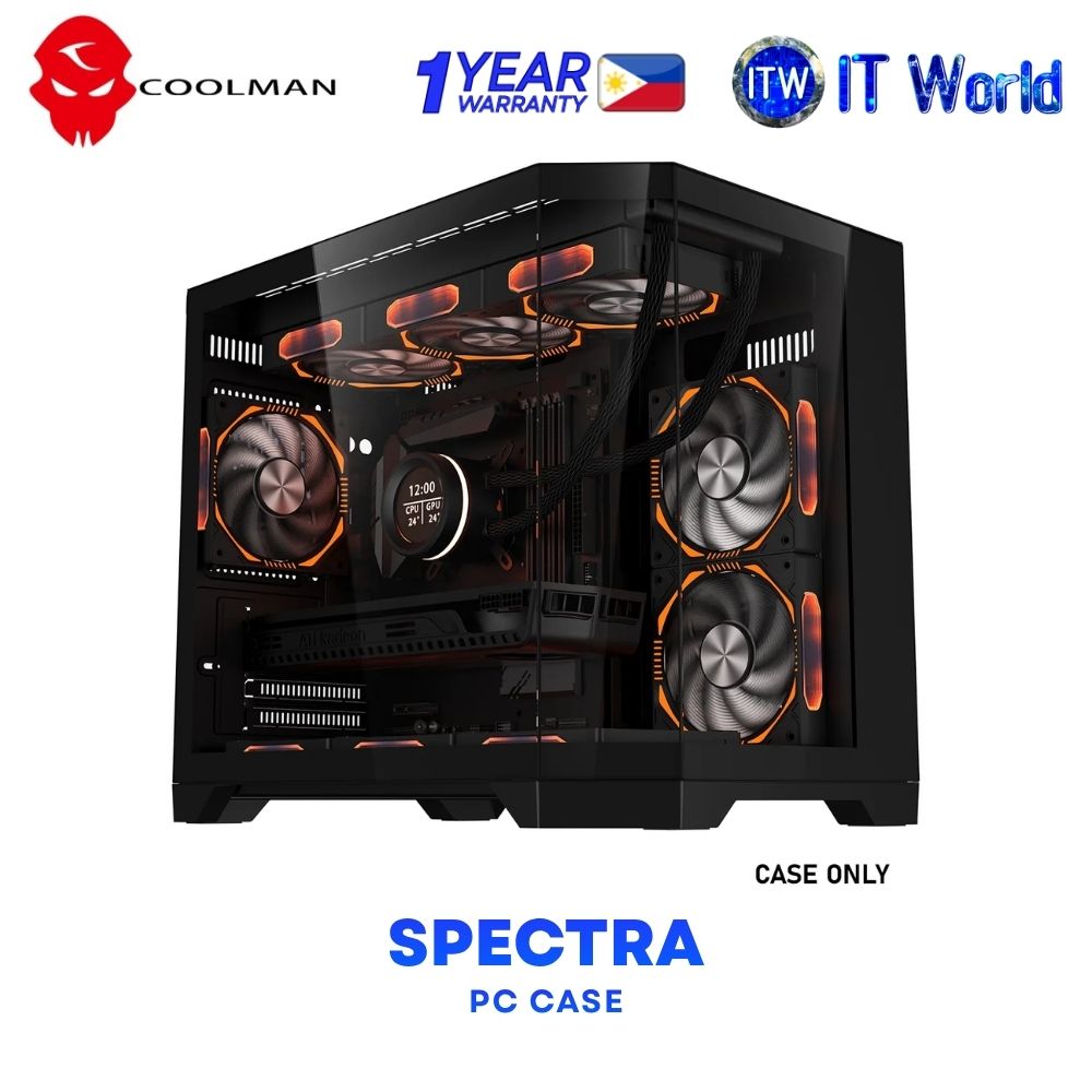 Coolman Spectra 3-Sided HD Glass Panels PC Case - Black