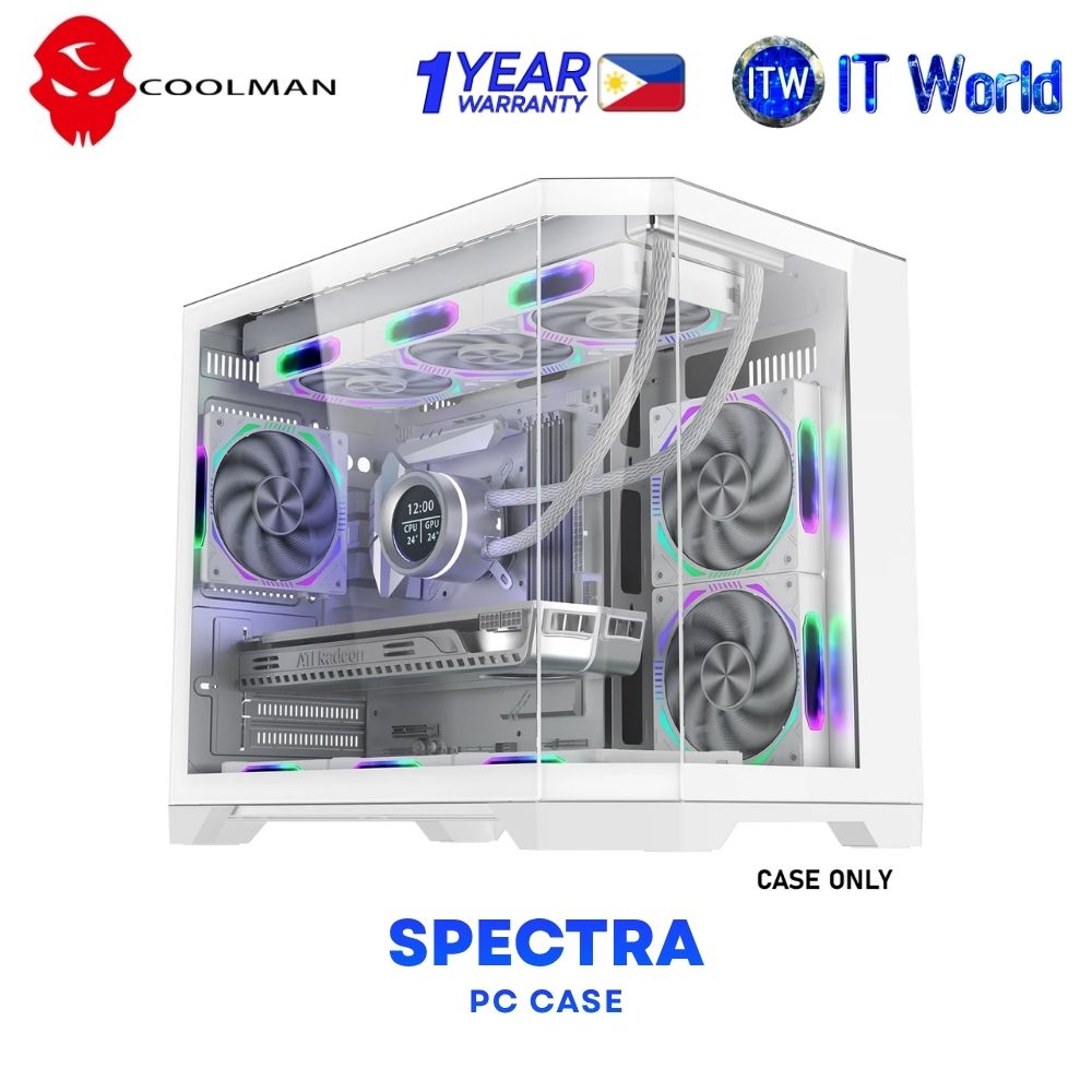 Coolman Spectra 3-Sided HD Glass Panels PC Case - White