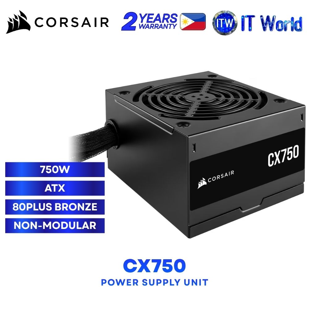 Corsair CX750 750W 80+ Bronze ATX Non-Modular Power Supply Unit CS-CP-9020279-NA
