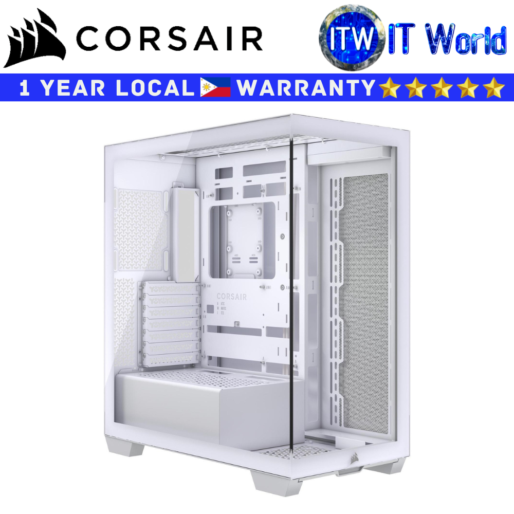 Corsair Computer PC Case 3500X Mid-Tower Tempered Glass White (CS-CC-9011277-WW)