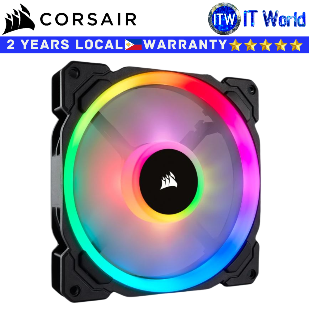 Corsair Computer PC Fan LL140 RGB LED Dual Light PWM Fan Single Pack Black (CS-CO-9050073-WW)