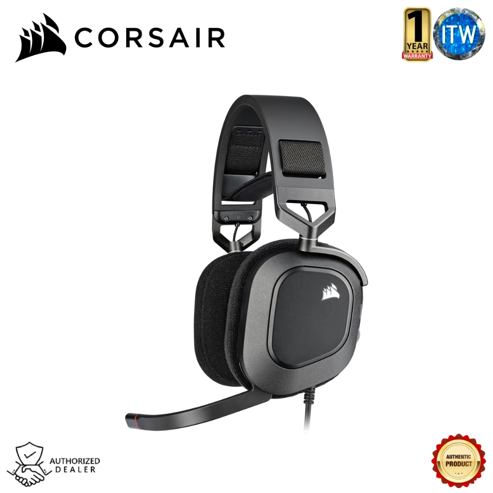 Corsair HS80 RGB USB Wired Gaming Headset — (Carbon (AP) / White (AP))