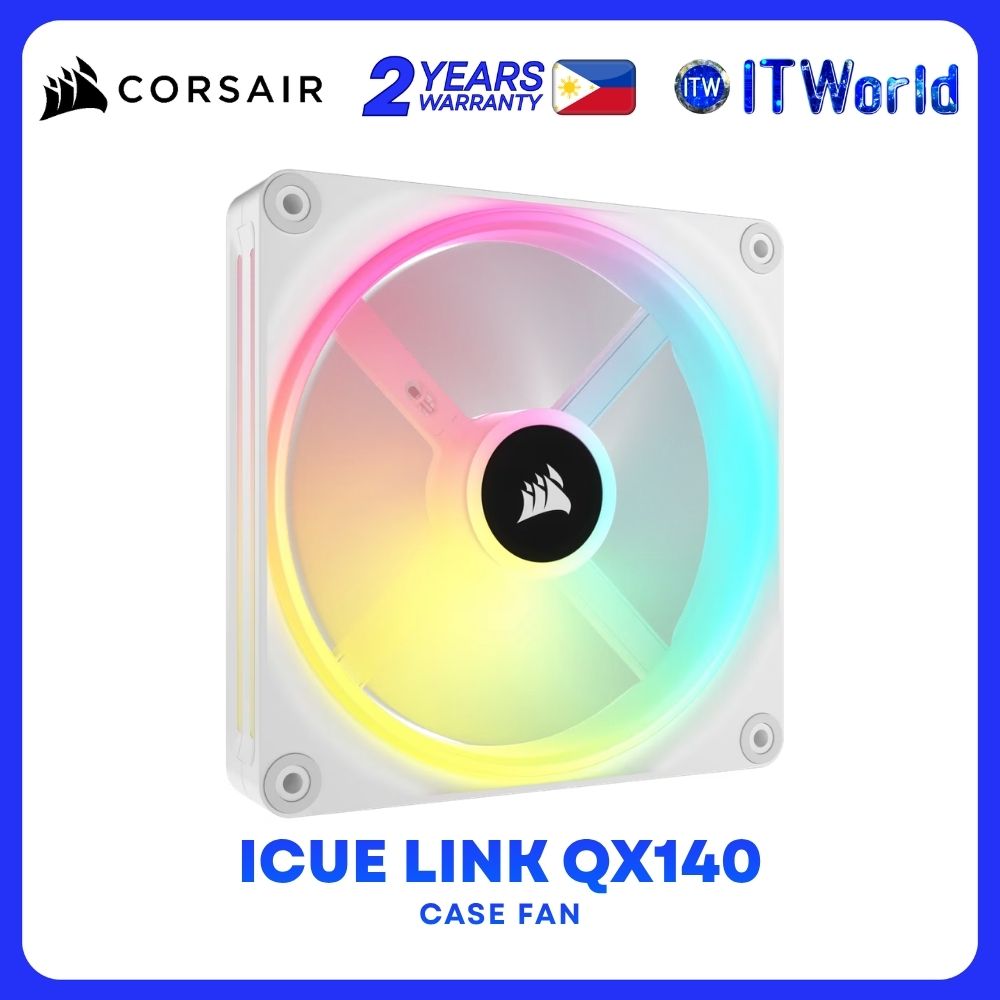 Corsair iCUE Link QX140 RGB 140mm PWM Single Case Fan Expansion Kit White - CO-9051007-WW