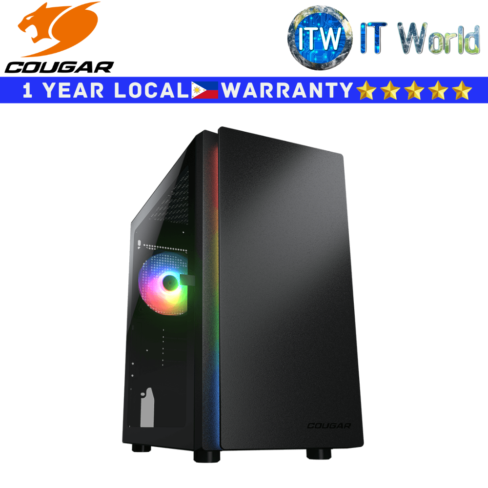 Cougar Computer PC Case Purity RGB Mini Tower Case Tempered Glass (Black)