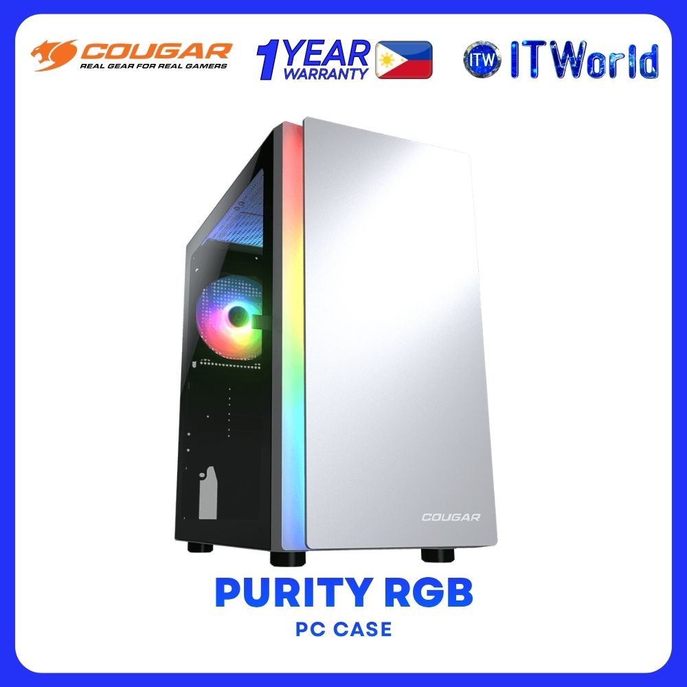 Cougar Purity RGB Pure and Elegant ARGB Mini Tower Tempered Glass PC Case - White
