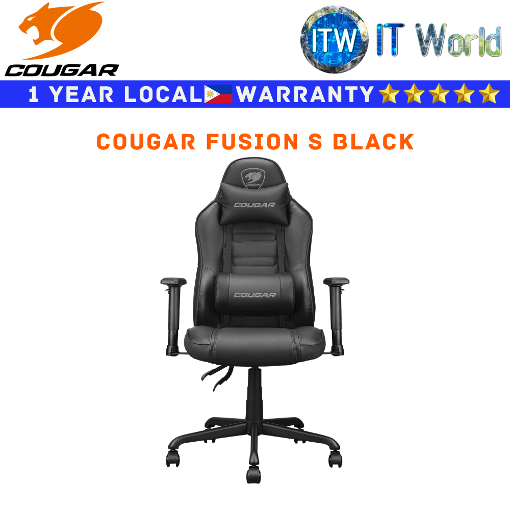 Itw | Cougar Gaming Chair Fusion S Black Ergonomics Gaming-Style Look Comfortable Chair
