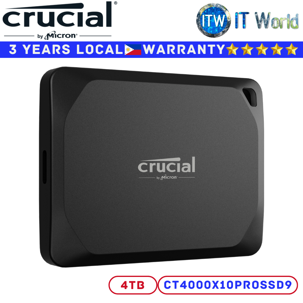 Crucial Portable SSD X10 Pro External USB 3.2 Gen-2 2x2 (20Gb/s) - 4TB (CT4000X10PROSSD9)