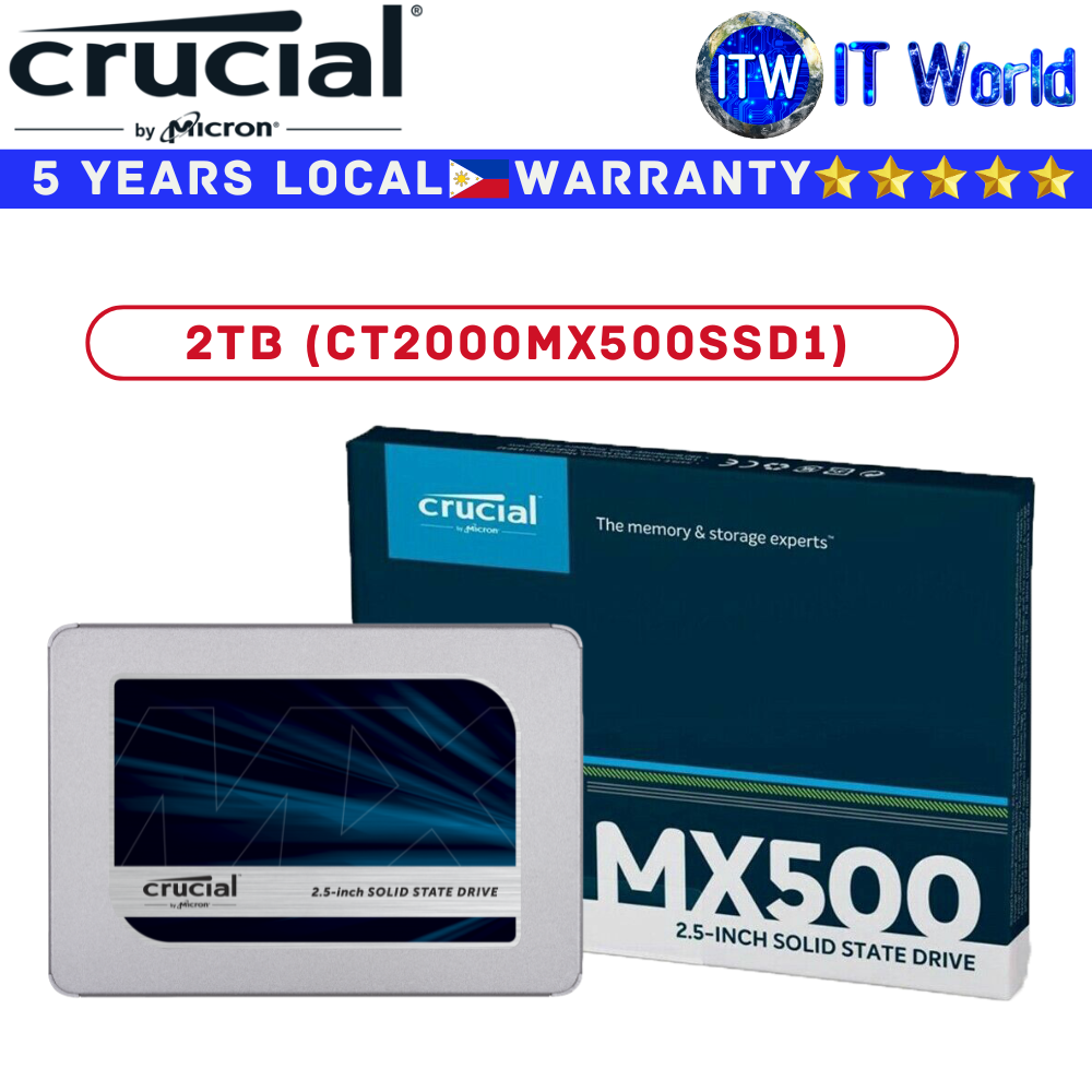 Crucial SSD 3D Nand SATA 2.5" Internal 2TB (CT2000MX500SSD1)