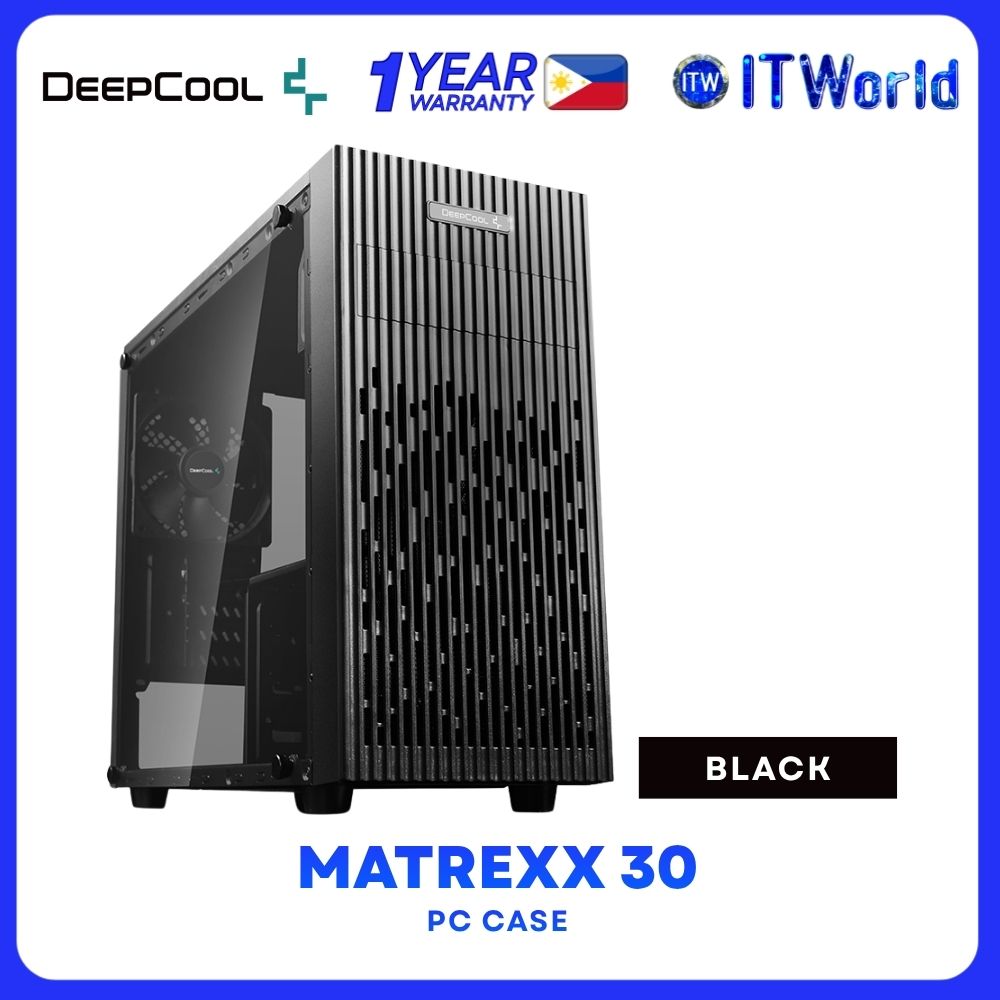 Deepcool Matrexx 30 Mini Tower M-ATX Tempered Glass Side Panel PC Case - Black DP-MATX-MATREXX30