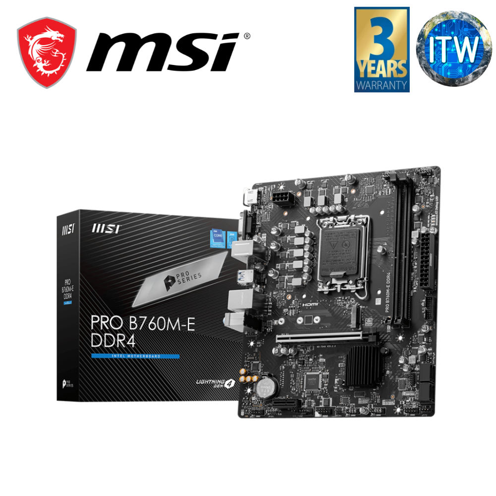 MSI Pro B760M-E Micro-ATX LGA1700 DDR4 Motherboard