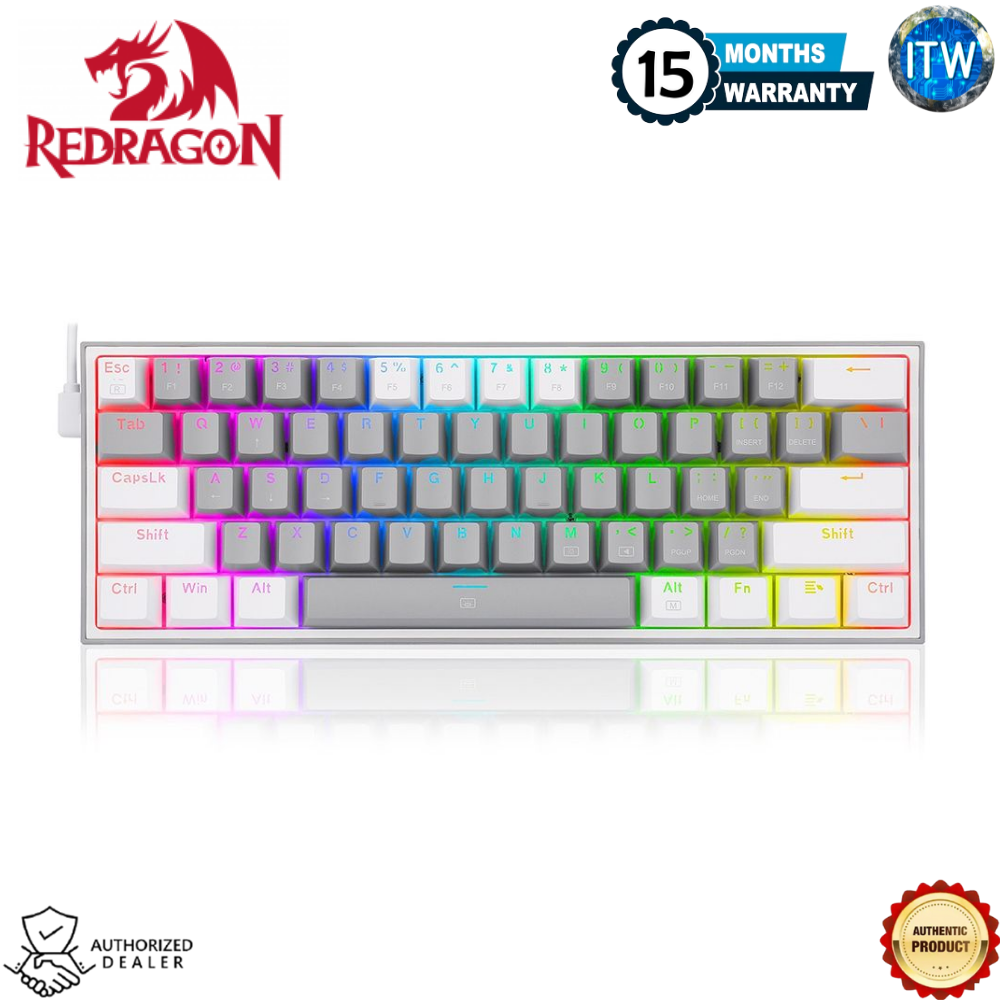 Redragon K617 FIZZ RGB - 61 Keys, 60% Wired Gaming Mechanical Keyboard (Dust Proof)