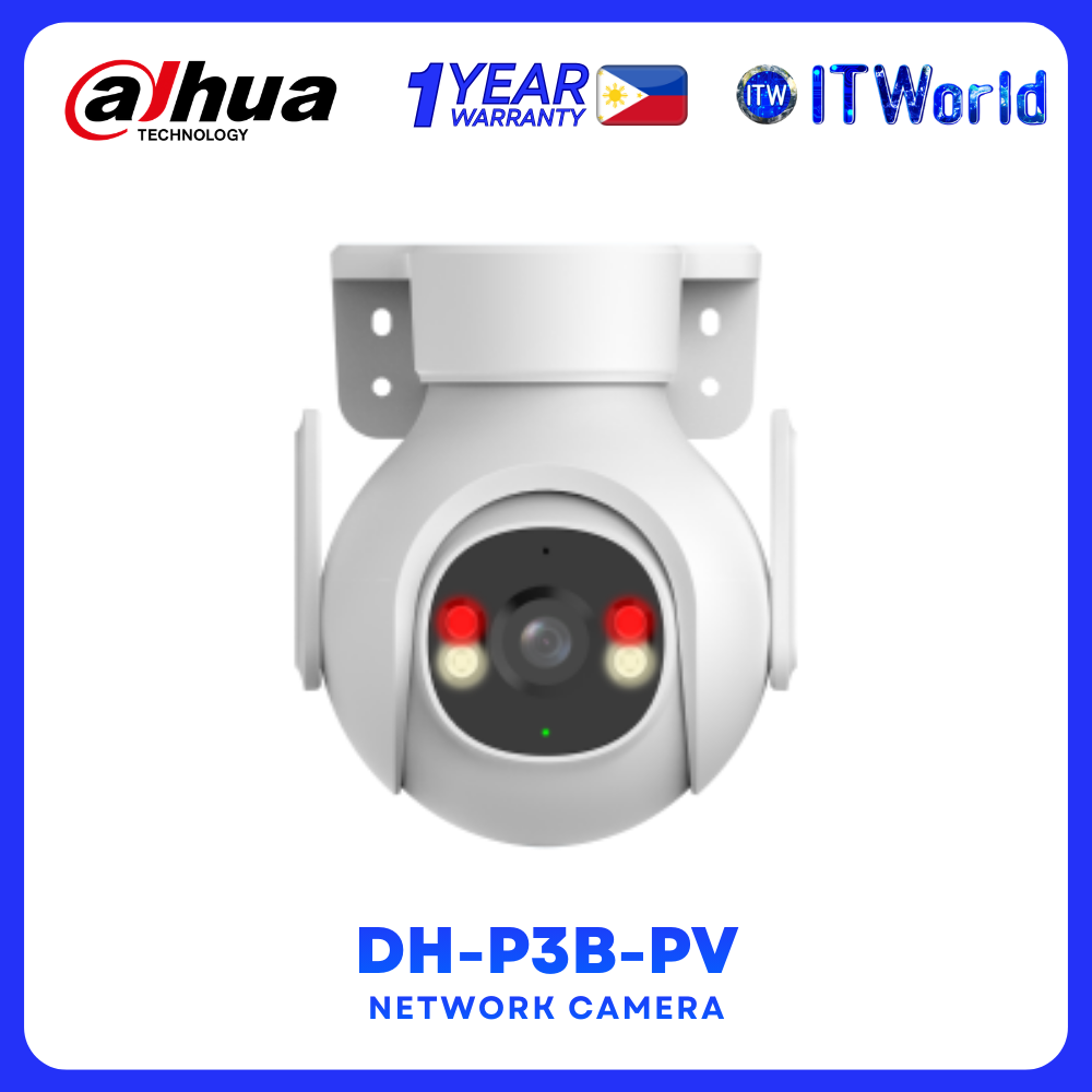 Dahua DH-P3B-PV 3MP WiFi Pan Tilt Camera Outdoor Full Color Night Vision 2-Way Audio