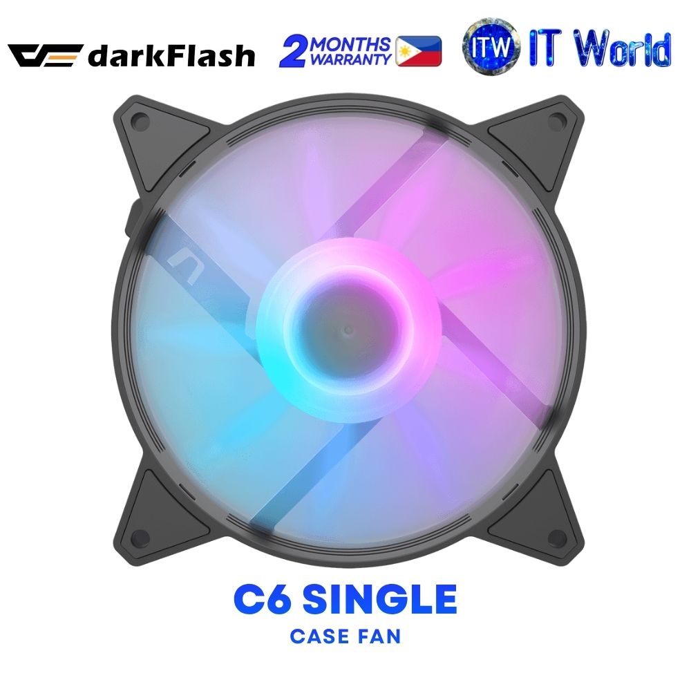DarkFlash C6 Aurora Spectrum ARGB Tuning Fan Single Pack Case Fan - Black