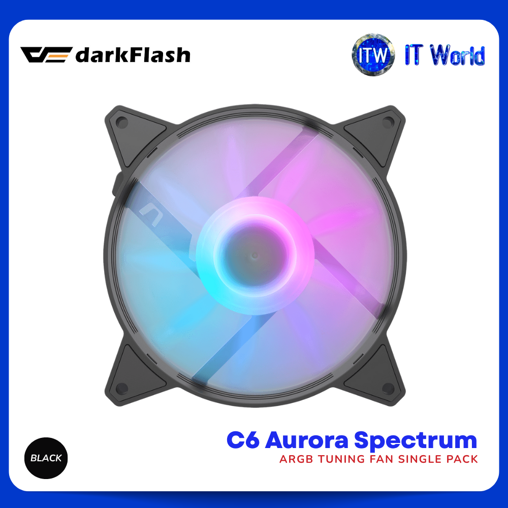 DarkFlash C6 Aurora Spectrum ARGB Tuning Fan Single Pack itw