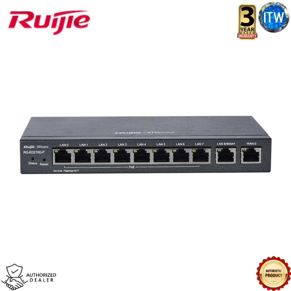ITW | Ruijie RG-EG210G-P Reyee 10-Port Gigabit Cloud Managed PoE Router (RG-EG210G-P)