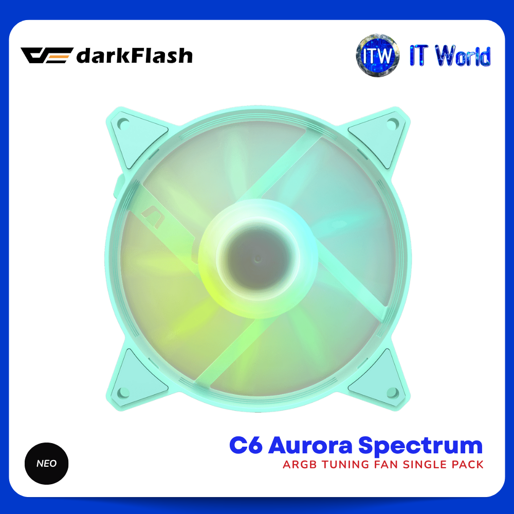 DarkFlash C6 Aurora Spectrum ARGB Tuning Fan Single Pack - Mint