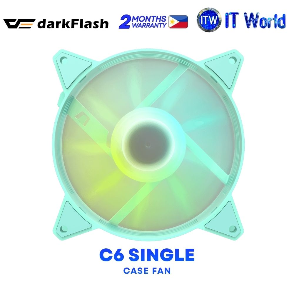 DarkFlash C6 Aurora Spectrum ARGB Tuning Fan Single Pack Case Fan - Neo Mint