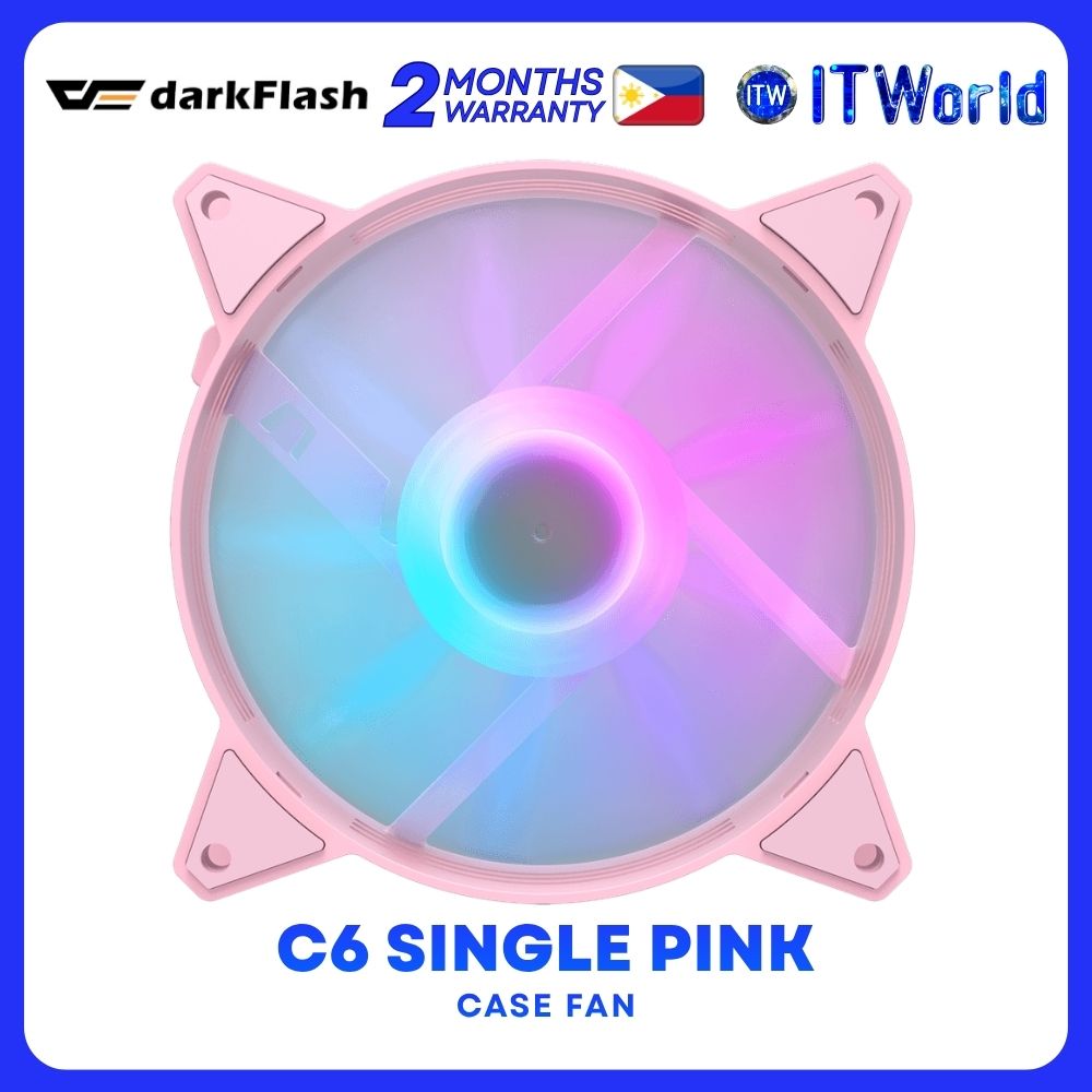 DarkFlash C6 Aurora Spectrum ARGB Tuning Fan Single Pack Case Fan - Pink