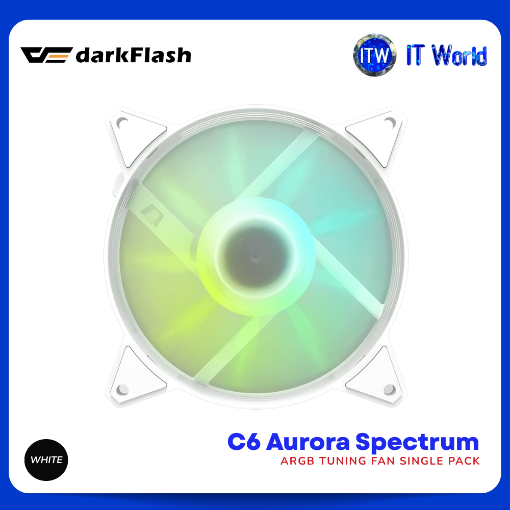 DarkFlash C6 Aurora Spectrum ARGB Tuning Fan Single Pack - White