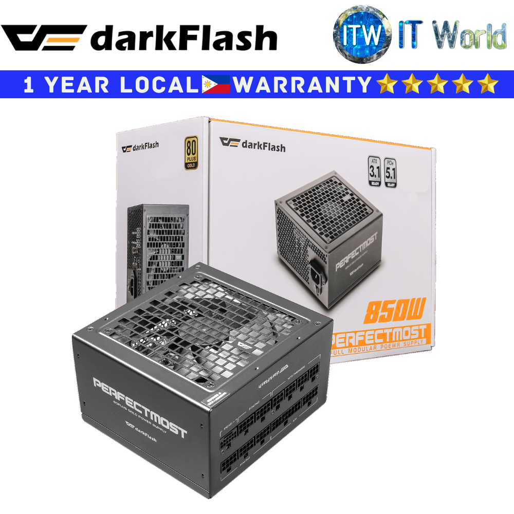Darkflash PSU 850Watts Power Supply Unit PMT850 80+ Gold ATX3.1 PCIe5.1 Full Modular