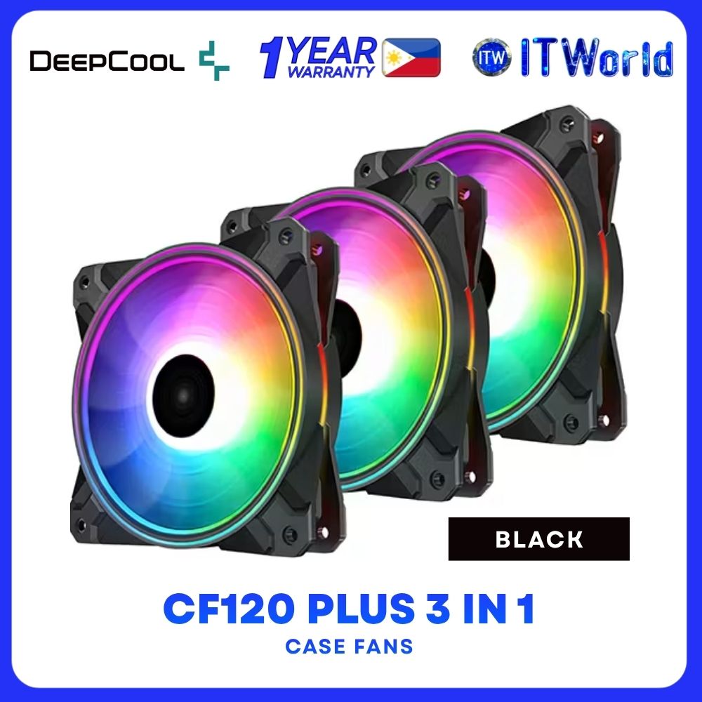 Deepcool CF120 Plus 3 in 1 Addressable RGB LED Case Fan - Black