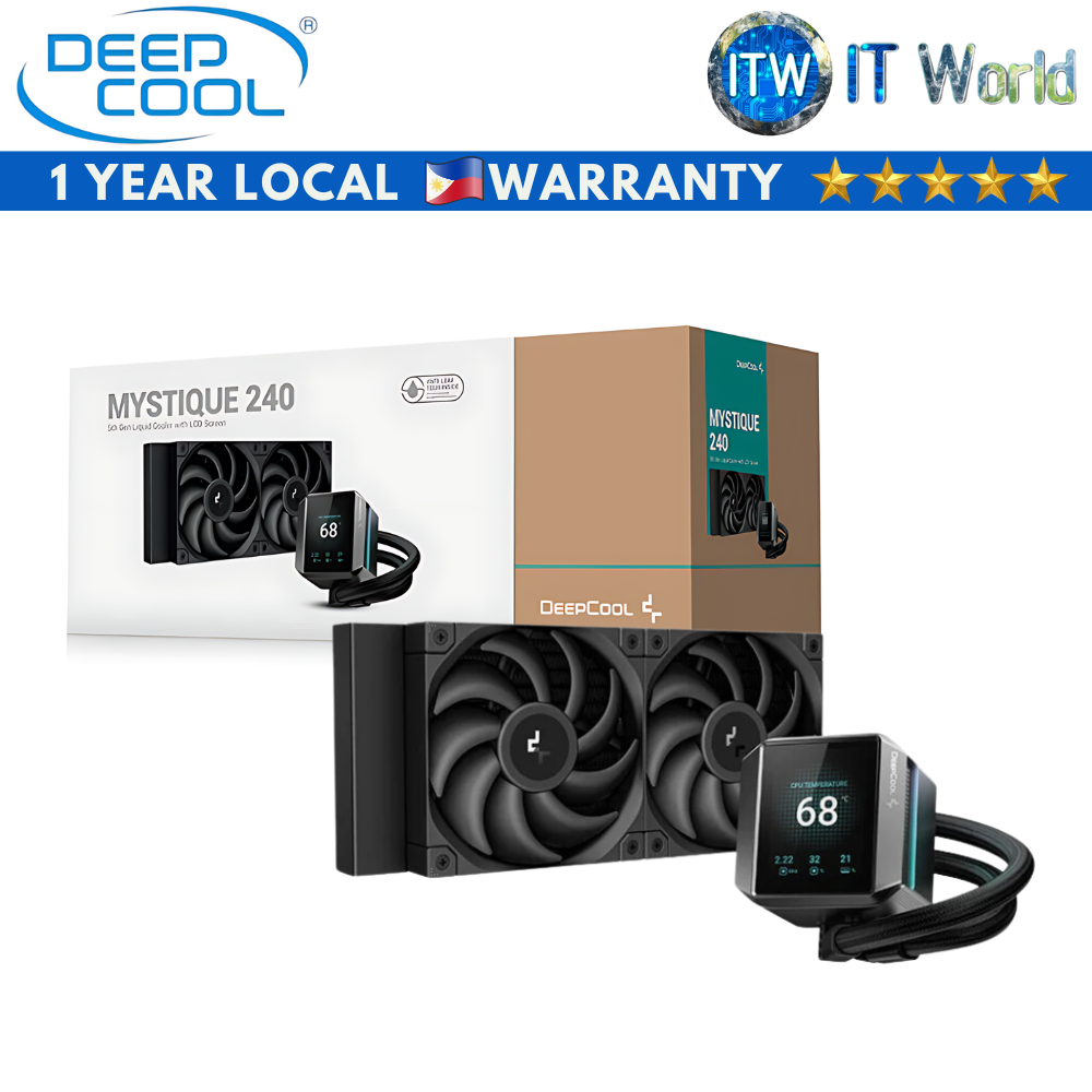 Deepcool CPU Cooler Fan Mystique 240 Black Aluminum Fluid Dynamic Bearing (R-LX550-BKDSNC-G-1)