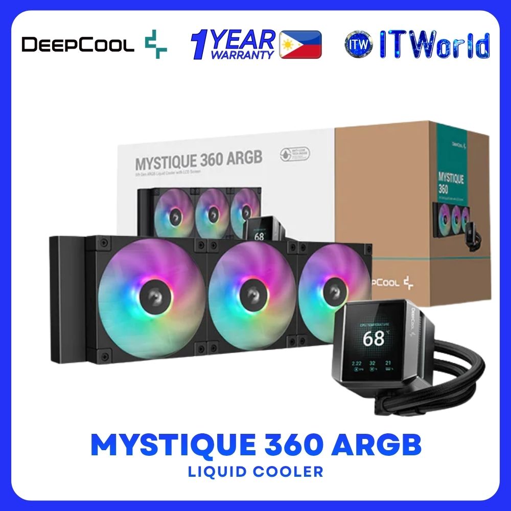 Deepcool Mystique 360 ARGB Liquid Cooler with LCD Screen Black (R-LX750-BKADSNC-G-1)