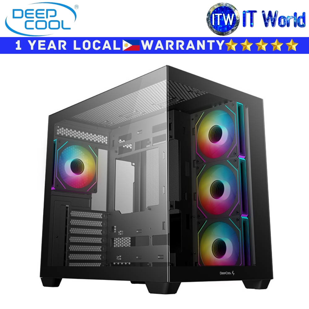 Deepcool Computer PC Case CG530 4F Dual Chamber ATX Case Tempered Glass Black (R-CG530-BKADA4-G-1)