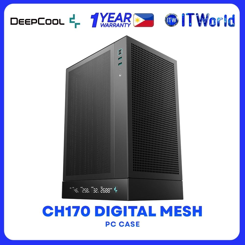 Deepcool CH170 Digital Mesh High-Airflow PC Case - Black
