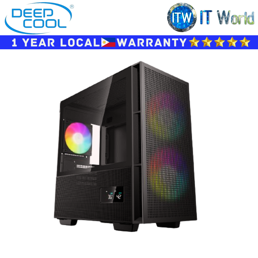 Deepcool Computer PC Case CH360 Digital High Airflow Reimagined Tempered Glass Black (R-CH360-BKAPE3D-G-1)