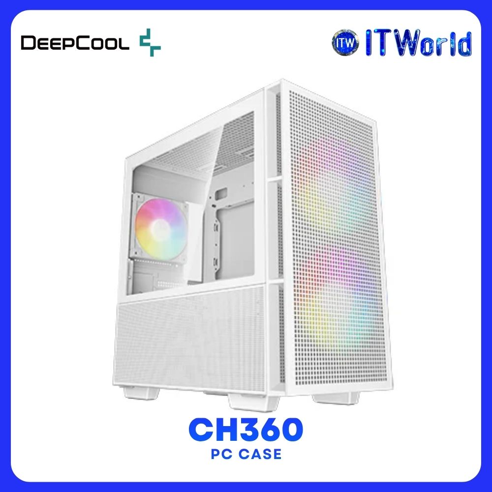 Deepcool CH360 High Airflow Cases Reimagined Tempered Glass PC Case White R-CH360-WHAPE3-G-1