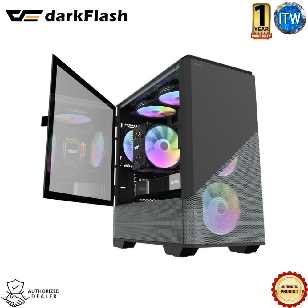 Darkflash DLC31 Mini mATX Gaming PC Case (GRAY)