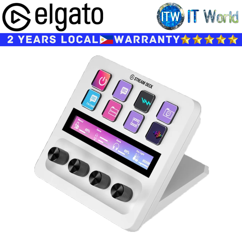 Elgato Controller Stream Deck+ Tech with Customizable LCD keys White (EL-10GBD9911)