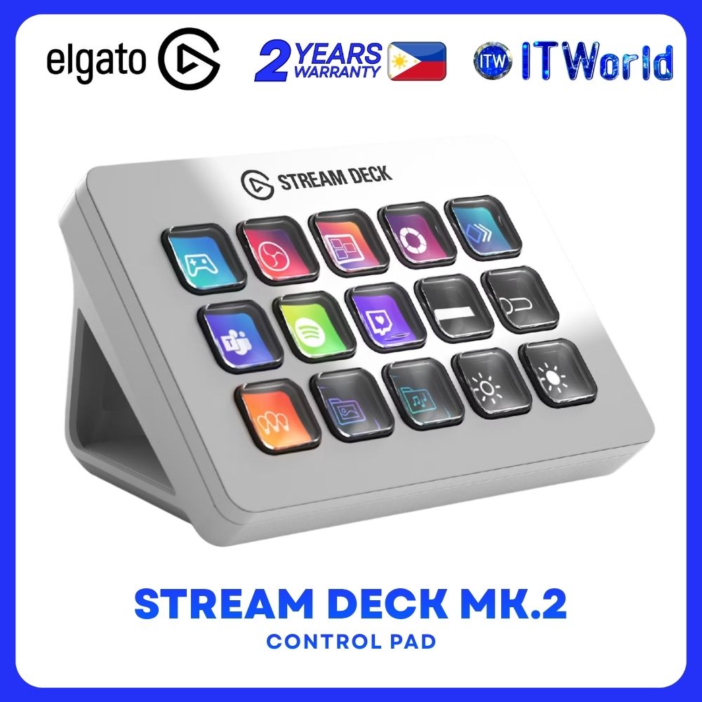 Elgato Stream Deck MK.2 OG 15-Key Customizable LCD Control Pad - White EL-10GBA9911