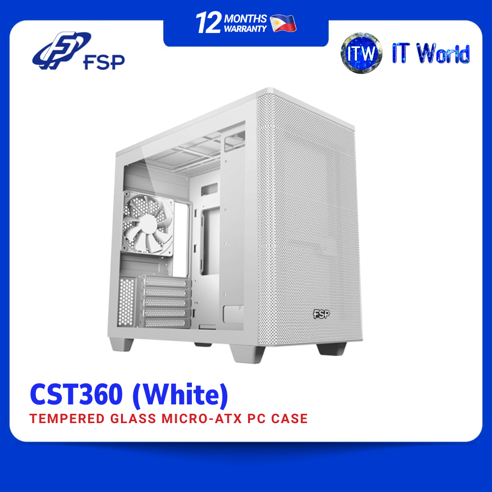 FSP Computer PC Case CST360 White Micro ATX Tower | itw