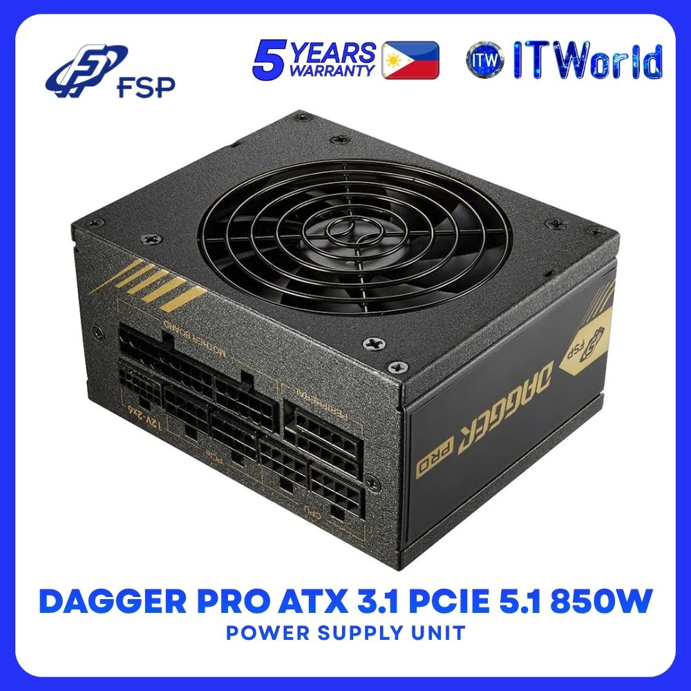 FSP Dagger Pro 850W ATX 3.1 PCIe5.1 80+ Gold SFX Form Factor Power Supply Unit SDA2-850Gen5