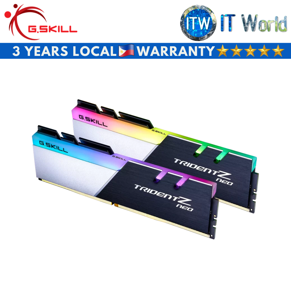 G.SKILL 16GB Trident Z Neo (For AMD Ryzen) Series (2 x 8GB) 288-Pin RGB DDR4 SDRAM DDR4 3200 (F4-3200C16D-16GTZN)