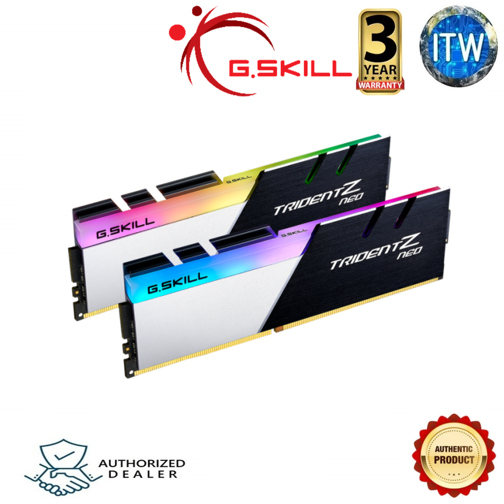 G.SKILL Trident Z Neo (for AMD Ryzen) 32GB (2x16GB) 288-Pin RGB DDR4 SDRAM 3600MHz Desktop Memory (F4-3600C18D-32GTZN)