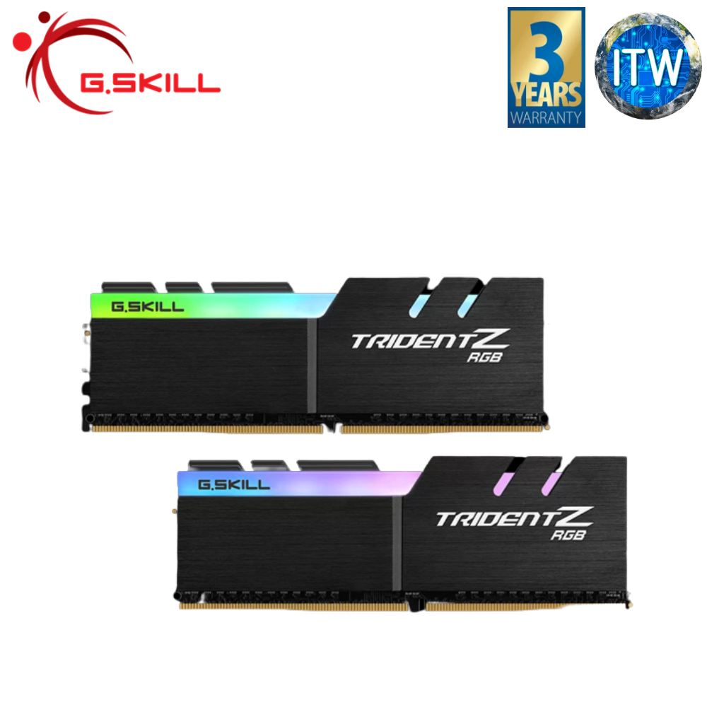 G.Skill Trident Z RGB 16GB(8GBx2) DDR4-3600Mhz CL18 1.35V Desktop Memory (F4-3600C18D-16GTZRX)