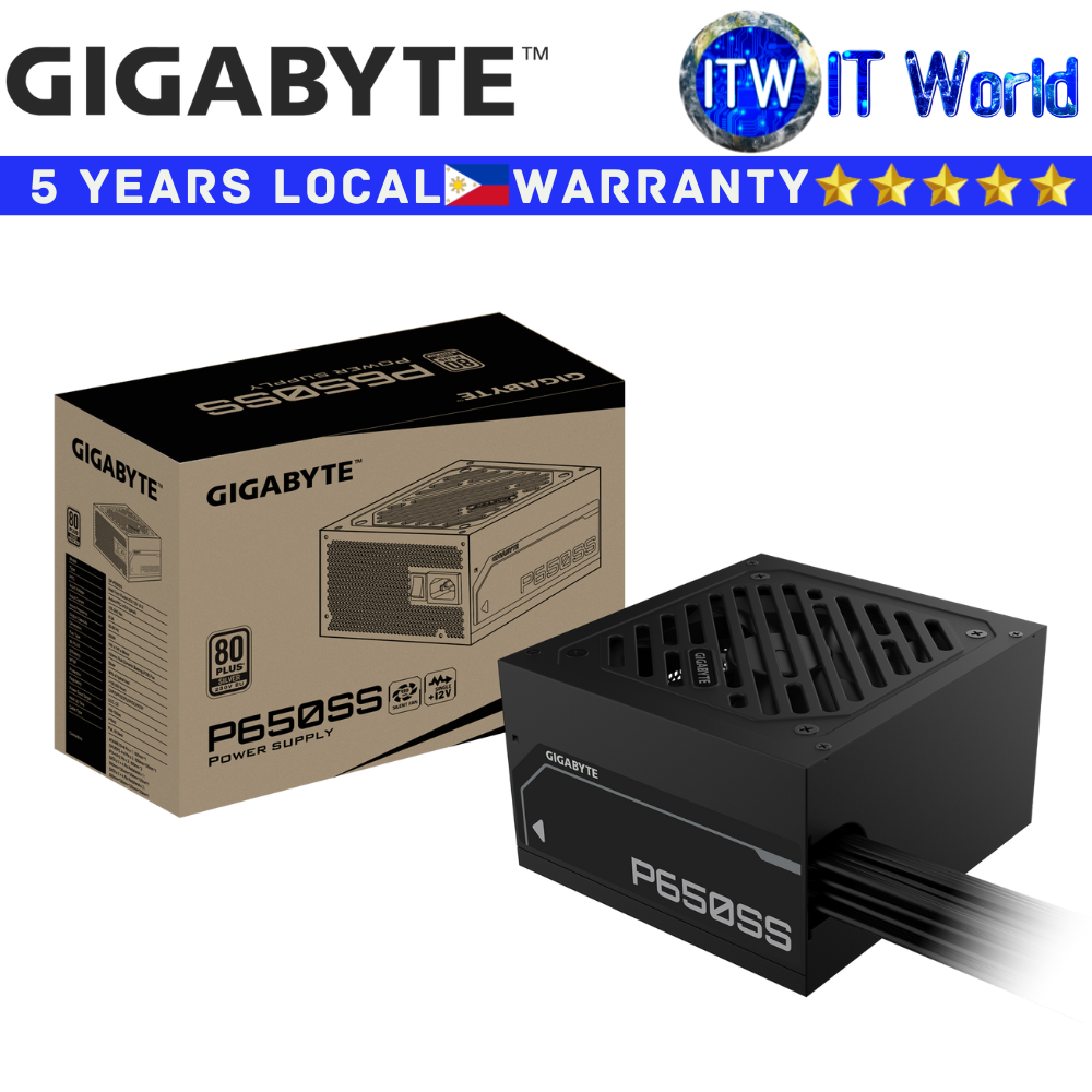 Gigabyte PSU 650W Power Supply Unit P650SS 80+ Silver Fluid Dynamic Bearing (GP-P650SS)