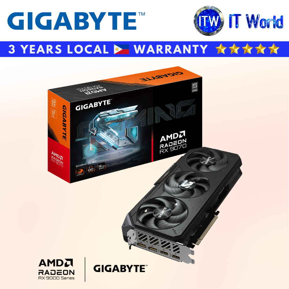 Itw | Gigabyte RX 9070 16GB GDDR6 AMD Radeon Gaming OC Graphic Card (GV-R9070GAMING-OC-16GD)