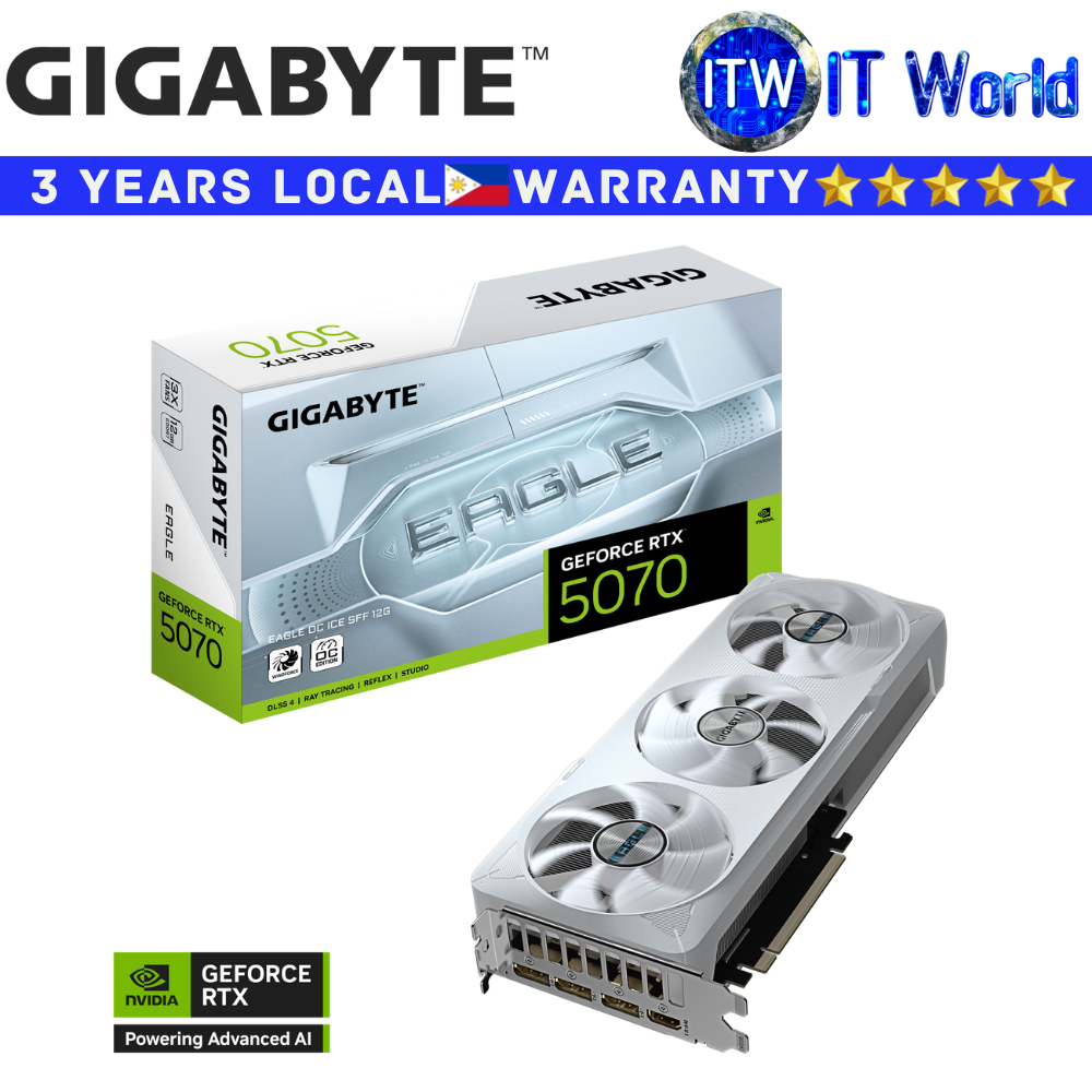 Gigabyte RTX 5070 Eagle OC Ice SFF 12GB GDDR7 Geforce Graphic Card (GV-N5070EAGLEOC-ICE-12GD)