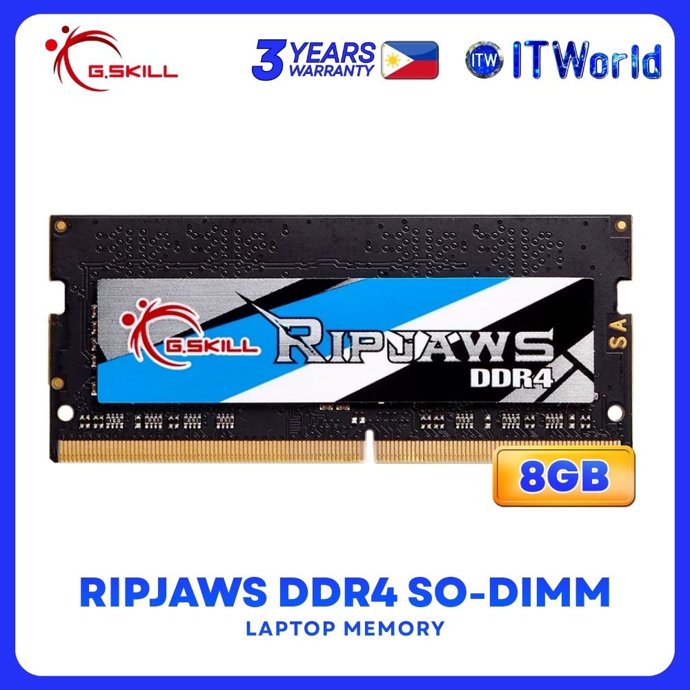G.Skill Ripjaws 8GB (1x8GB) DDR4-3200Mhz SODIMM Laptop Memory F4-3200C22S-8GRS