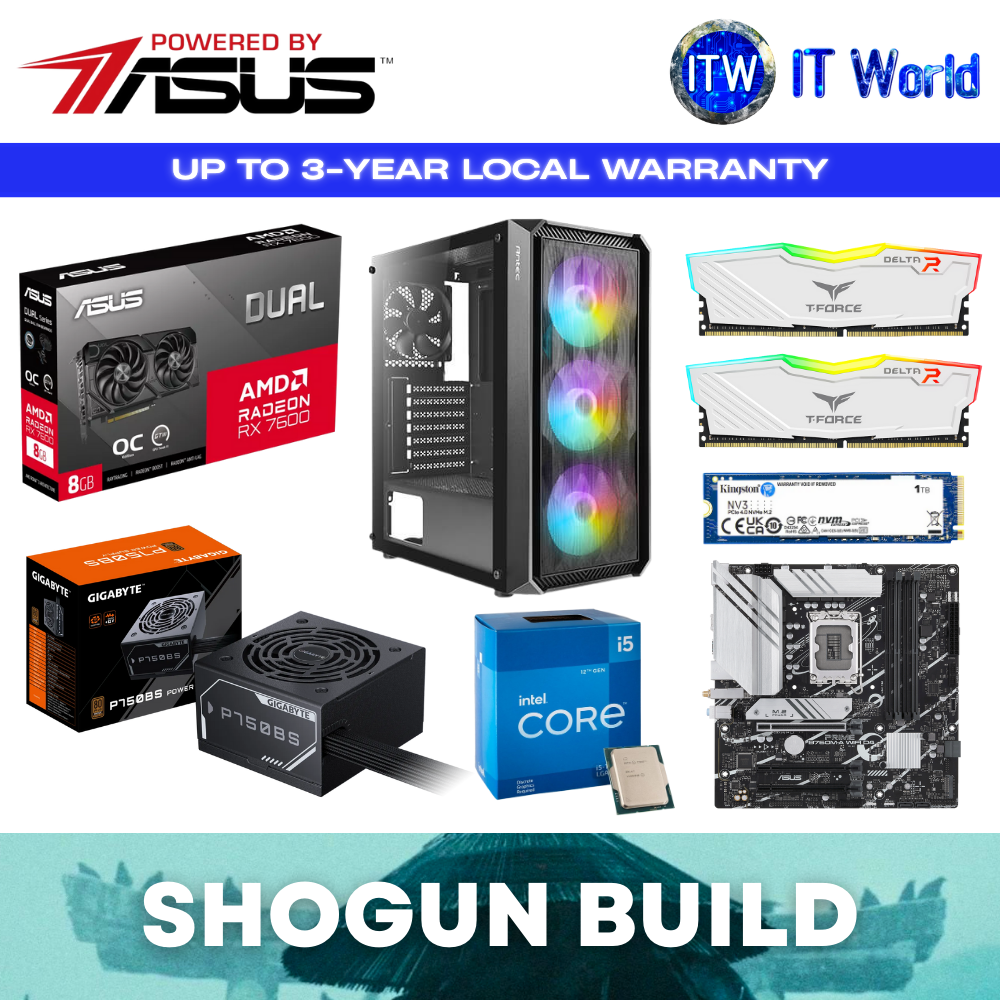 [PC Build] Shogun Build / i5-12400F / B760M-A WiFi (DDR4, mATX) /  16GB RAM /  1TB SSD | itw
