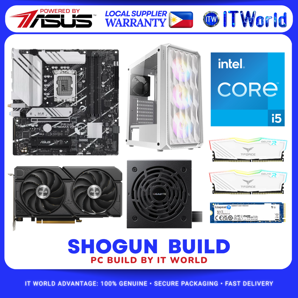 Shogun PC Build ASUS Prime B760M-A WiFi D4, i5-14400F, 16GB RAM, 1TB SSD, RX 7600 - by itw