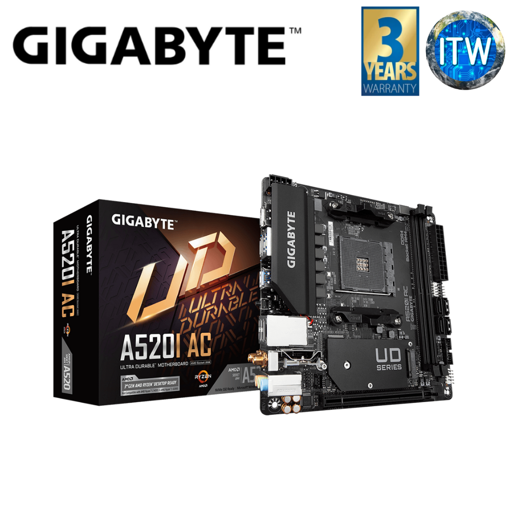 Gigabyte A520I AC Mini-ITX AM4 DDR4 Ultra Durable Motherboard