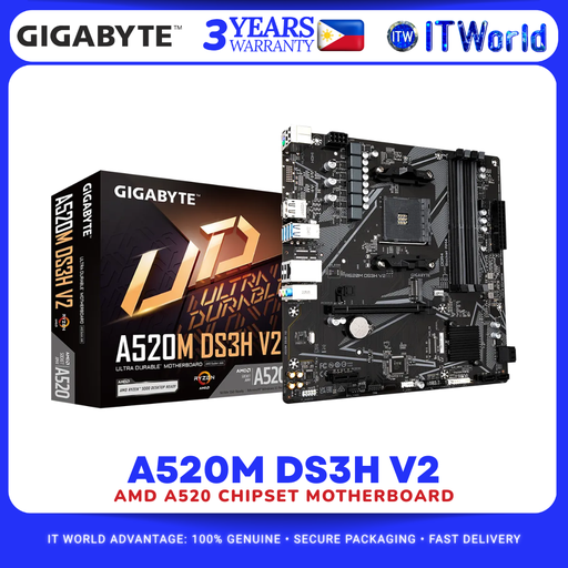 [GA-A520M-DS3H-V2] Gigabyte A520M DS3H V2 AMD A520 mATX DDR4 Motherboard for Desktop itw